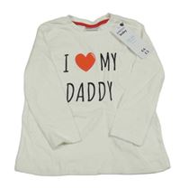 Nové - bílé triko s nápisy a srdíčkem so cute