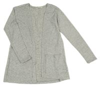 Světlešedý melírovaný úpletový cardigan H&M