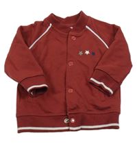 Rezavá baseballová mikina s hvězdičkami 