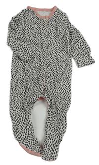 Bílo-černo-světlerůžový vzorovaný overal Matalan