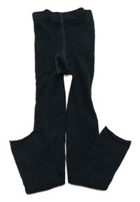 Tmavomodré žebrované punčochové legíny TCM