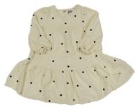 Smetanové puntíkaté mušelínové šaty F&F