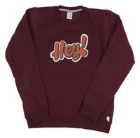 Tmavovínová mikina s nápisem mackly