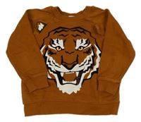 Hnědá mikina s tygrem H&M