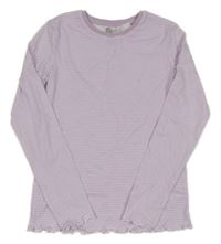 Levandulovo-bílé pruhované triko H&M