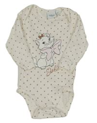 Smetanovo-zlaté puntíkaté body s kočičkou Marií Disney