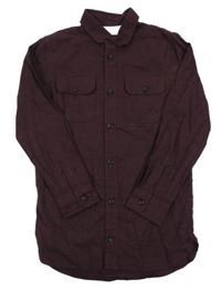 Nové - tmavovínová melírovaná košile RIVER ISLAND