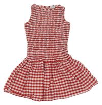 Červeno-bílé kostkované krepové šaty PRIMARK