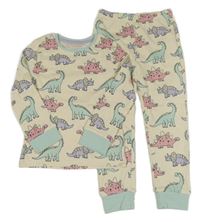 Smetanovo-světlemodré pyžamo s dinosaury F&F