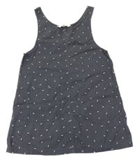 Tmavošedé riflové šaty s kytičkami H&M