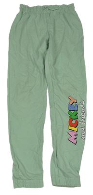 Světleolivové tepláky s nápisem Mickey LC WaIKIKI