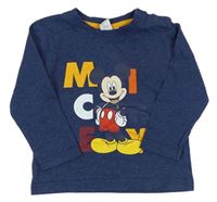 Tmavomodré triko s Mickey mousem zn. Disney
