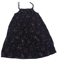 Černé lehké šaty s hvězdičkami Nutmeg
