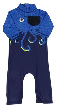 Tmavomodro-modrý UV overal s chobotnicí Tu