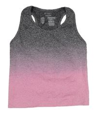 Tmavošedo-růžový melírovaný ombré sportovní top Primark