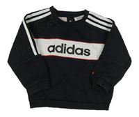 Černo-bílá mikina s nápisem Adidas