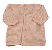 Růžový propínací svetr