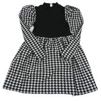 Černo-bílé šaty se vzorem Shein