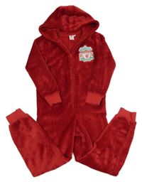 Červená chlupatá fotbalová kombinéza s kapucí - FC Liverpool