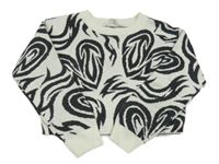 Světlešedo-černý vzorovaný crop svetr H&M