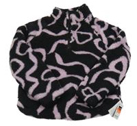 Nové - Černá vzorovaná huňatá mikina Dunnes