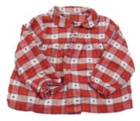 Červeno-bílá kostkovaná halenka se srdíčky Next