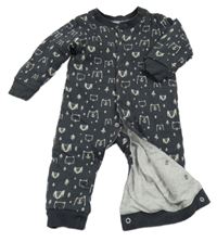 Antracitový zateplený overal se zvířaty F&F