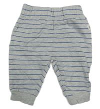 Šedo-modré pruhované tepláky