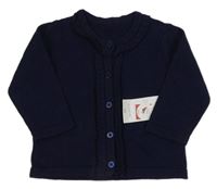 Nové - Tmavomodrý propínací svetr s volánky Matalan