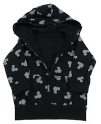 Černá propínací mikina s Mickeym a kapucí George