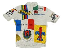 Smetanovo-barevné cyklistické tričko s potiskem - cyklistické soutěže