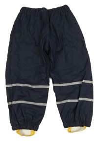 Tmavomodré nepromokavé zateplené kalhoty