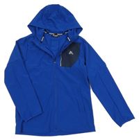 Safírová šusťáková bunda s kapucí