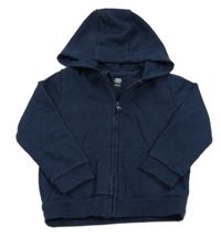 Tmavomodrá propínací mikina s výšivkou a kapucí F&F