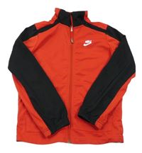 Červeno-černá sportovní propínací mikina s logem Nike
