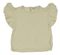 Světležluté třpytivé tričko s volánky C&A