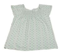 Bílo-modro-zelené vzorované tričko Vertbaudet