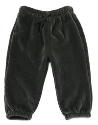 Antracitové žebrované sametové kalhoty Ergee