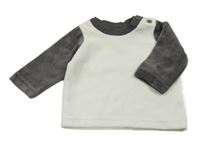 Bílo-tmavošedé sametové triko Lupilu