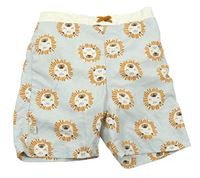 Světlemodré plážové kraťasy s lvy