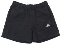 Černé šusťákové funkční kraťasy s logem Adidas