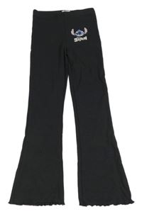 Antracitové žebrované flare legíny se Stitchem H&M