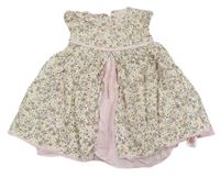 Béžovo-světlerůžové květované šaty Mothercare