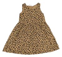 Béžovo-černé leopardí bavlněné šaty H&M