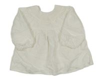 Bílá vzorovaná halenka s krajkou a výšivkami zn. Zara