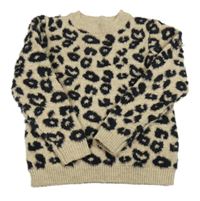 Béžovo-černý leopardí svetr M&Co.