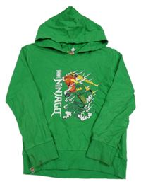 Zelená mikina s Ninjago a kapucí lego