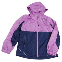 Fialovo-tmavomodrá šusťáková funkční jarní bunda s kapucí Crane