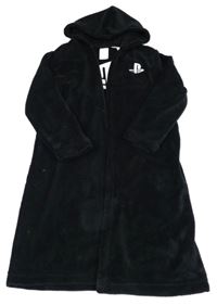 Černý chlupatý župan s kapucí - PlayStation H&M
