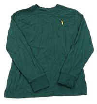 Tmavozelené triko s nášivkou Next